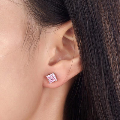 1 Carat Pink Created Diamond Stud Earrings EllaPhase