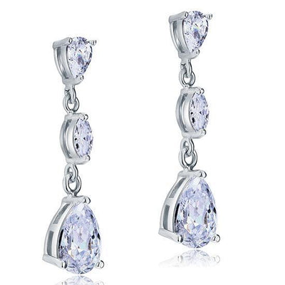 2 Carat Created Pear Cut Diamond Dangle Drop Earrings