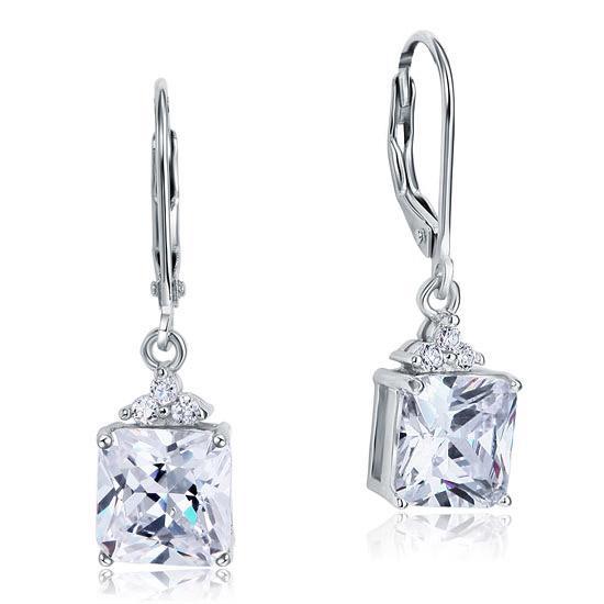 2 Carat Princess Cut Created Diamond Dangle Drop Earrings