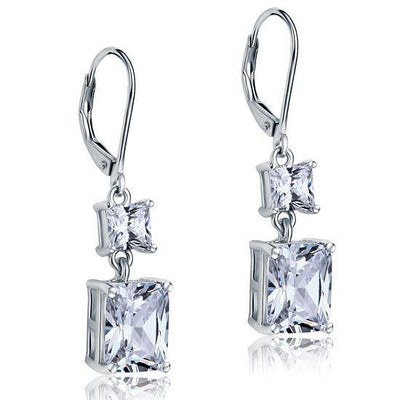 8 Carat Princess Cut Created Diamond Dangle Drop Earrings