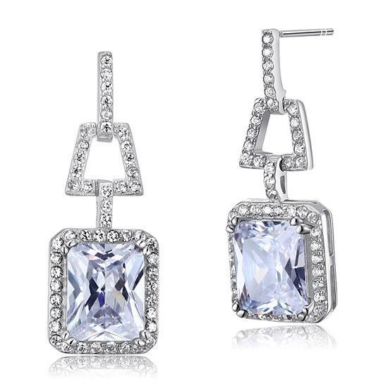 4 Carat Simulated Diamond Dangle Earrings