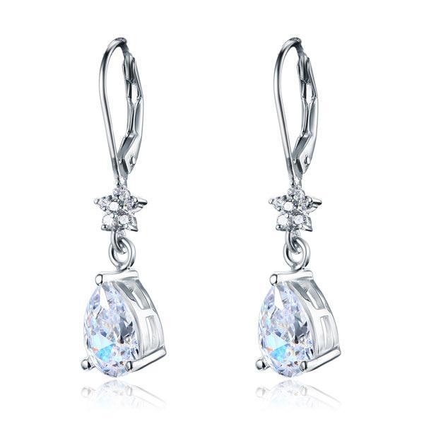 2 Carat Dangle Bridal Wedding Bridesmaid Earrings Jewelry