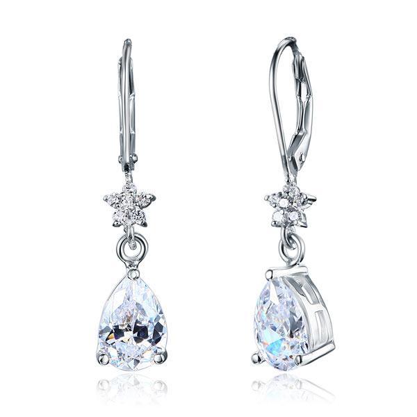 2 Carat Dangle Bridal Wedding Bridesmaid Earrings Jewelry
