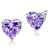 2 Carat Heart Cut Purple Stud Earrings