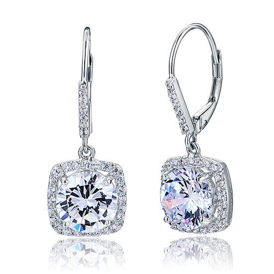 Brilliant Round Cut Created Diamond Earrings