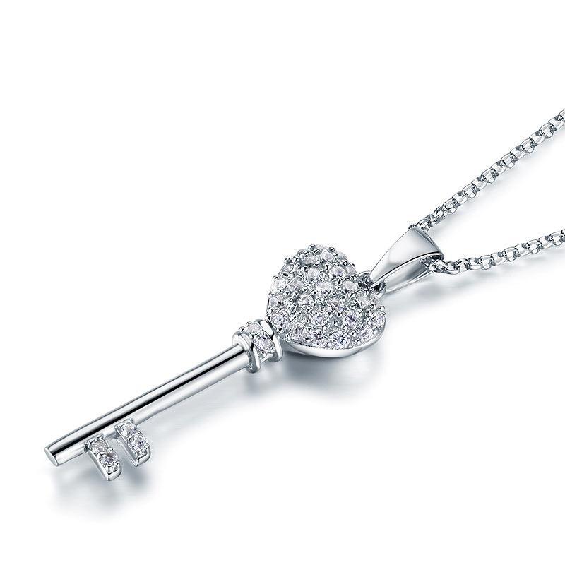 Love Key Cross Pendant Necklace