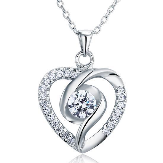 Created Diamond Heart Pendant Necklace