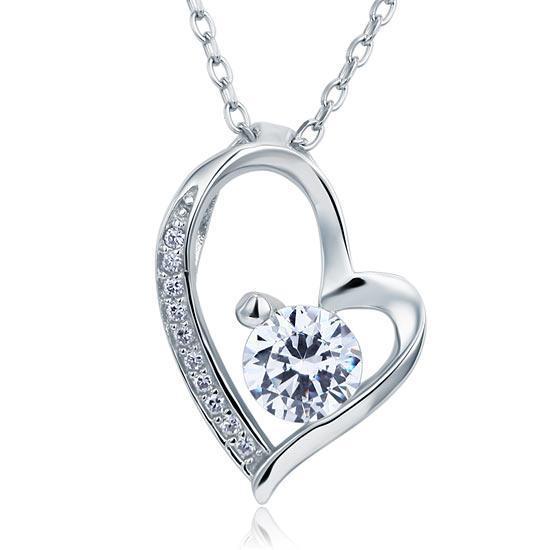 1 Carat Created Diamond Heart Pendant Necklace