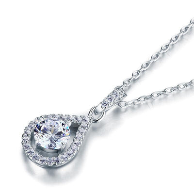 1 Carat Round Cut Created Diamond Bridal Pendant Necklace