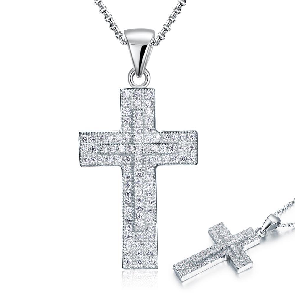 Micro Setting Cross Pendant Necklace