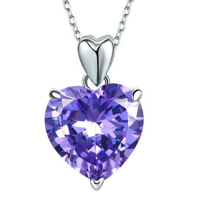 5 Carat Purple Heart Pendant Necklace