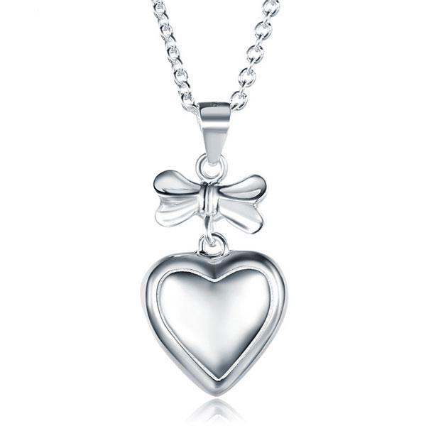 Ribbon Heart Pendant Necklace