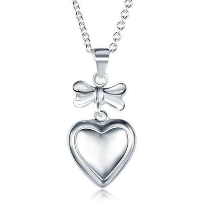 Ribbon Heart Pendant Necklace