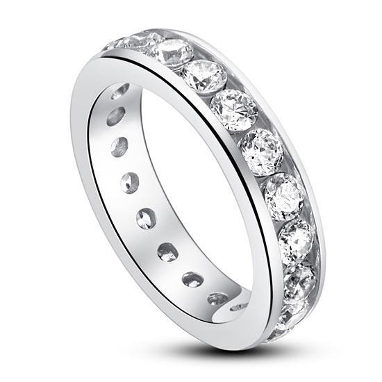 Channel Setting Created Diamond Eternity Band Ring