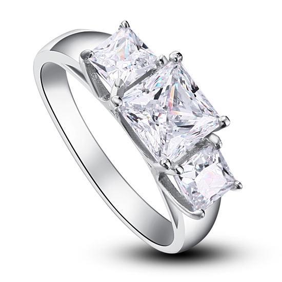 1.5 Carat 3-Stones Created Diamond Ring