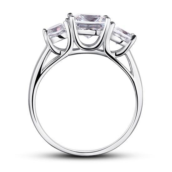 1.5 Carat 3-Stones Created Diamond Ring