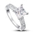 1.5 Carat Princess Cut Created Diamond Ring