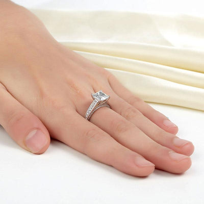 1.5 Carat Princess Cut Created Diamond Ring