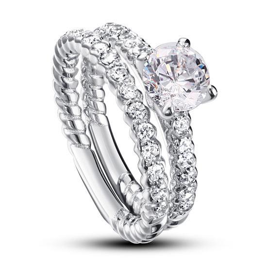 Created Diamond 2-Pcs Ring Set