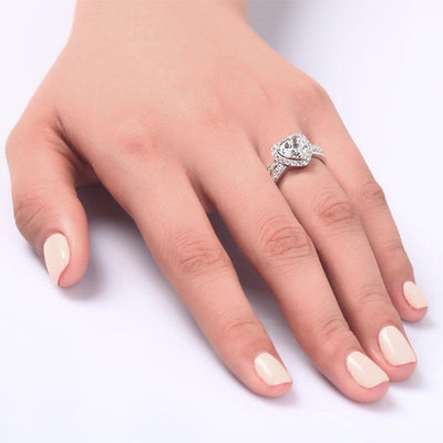 2 Carat Heart Cut Created Diamond Ring