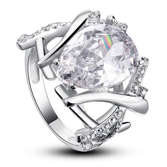 4 Carat Pear Cut Created Diamond Ring