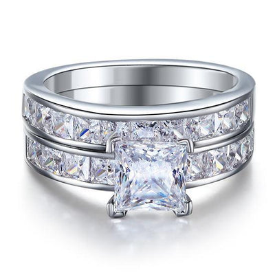 1 Ct Created Diamond Ring Set