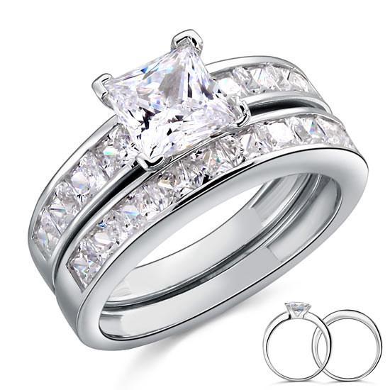 1 Ct Created Diamond Ring Set