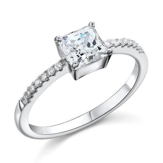 1 Carat Princess Created Diamond Ring