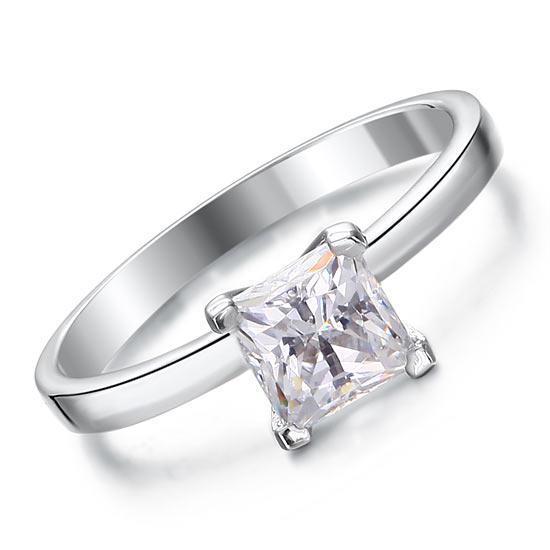 1 Carat Princess Created Diamond Ring