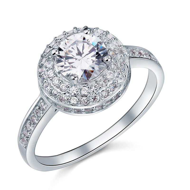 1 Carat Round Cut Created Diamond Ring