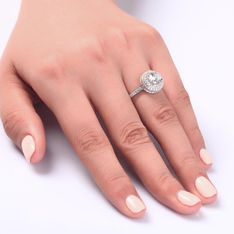 1 Carat Round Cut Created Diamond Ring