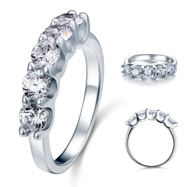 1.25 Carat Five Stone Created Diamond Ring