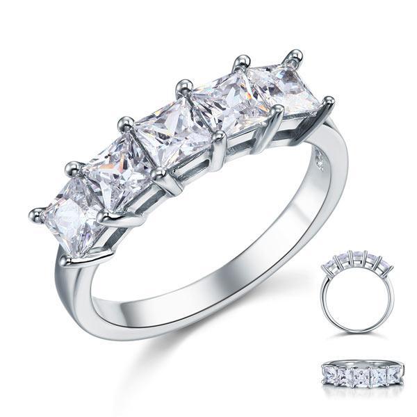 Five Stone Princess Cut 1.25 Ct Ring