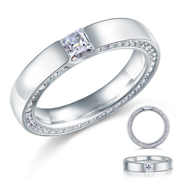 Princess Cut Created Diamond Ring