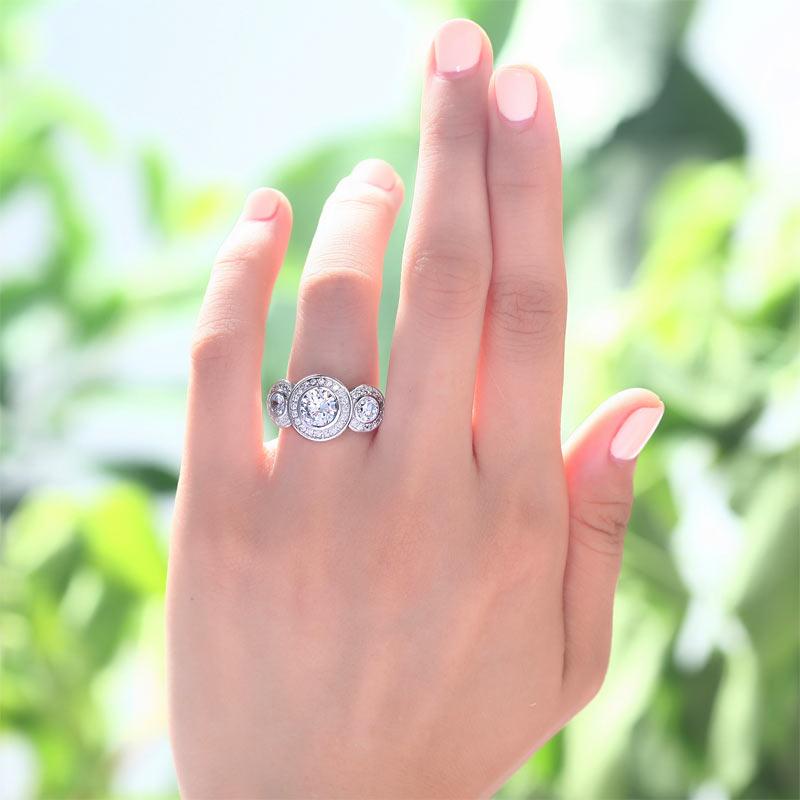 Art Deco 2.5 Carat Created Diamond Ring