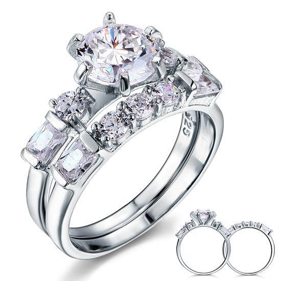 2 Carat Created Diamond 2-Pc Ring Set