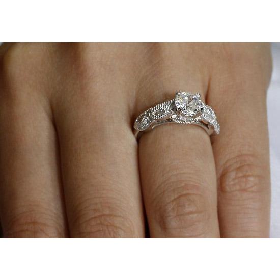 Vintage Style 1 Ct Created Diamond Ring