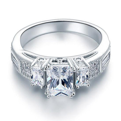 Created Diamond Ring Vintage Style