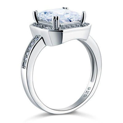4 Carat Rectangle Created Diamond Ring