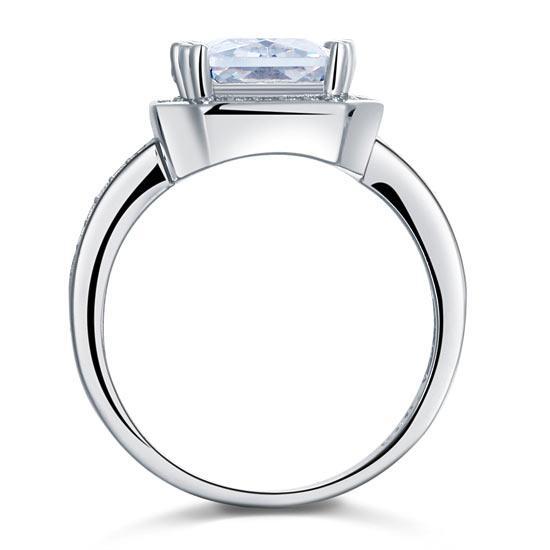4 Carat Rectangle Created Diamond Ring