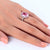 6 Ct Cushion Cut Fancy Pink Created Diamond Ring