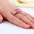 Three-Stone 8 Carat Pink Created Diamond Ring