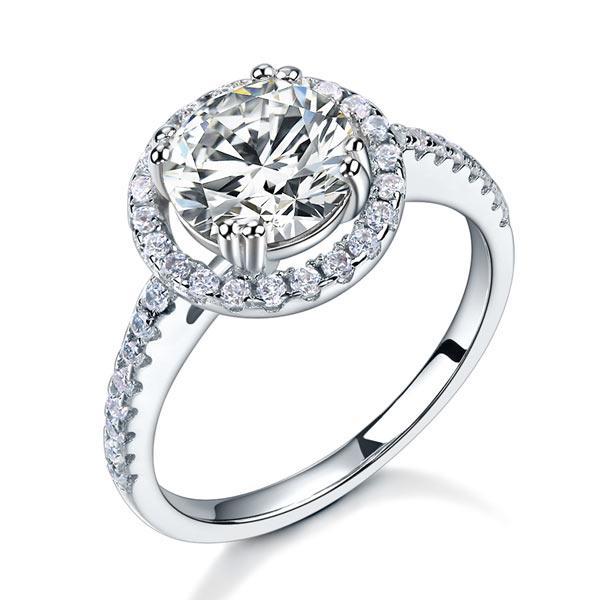 Halo Ring 2 Carat Created Diamond