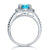 Halo Ring 2 Carat Fancy Blue Created Diamond