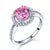 Halo Ring 2 Carat Fancy Pink Created Diamond