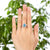 Pear Cut Blue Created Diamond Ring