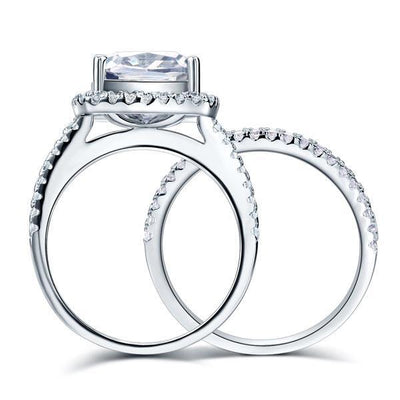 2 Pcs Ring Set 5 Ct Created Diamond