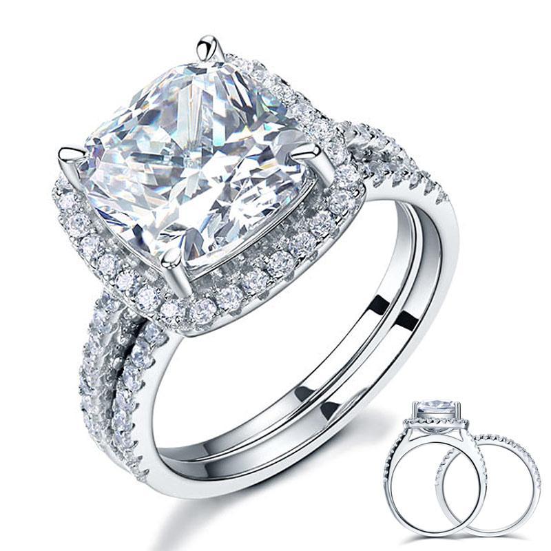 2 Pcs Ring Set 5 Ct Created Diamond