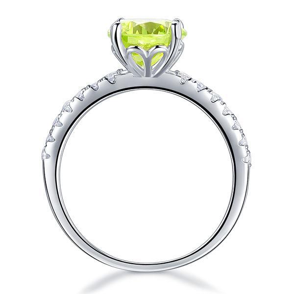 2 Carat Green Bridal Ring