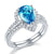 2 Carat Pear Fancy Blue Created Diamond Ring Set